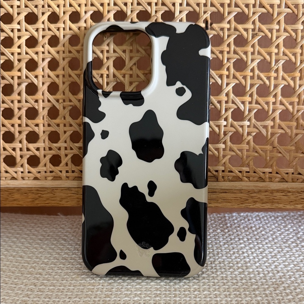 Velvet Caviar Black and White Cow Print iPhone 14 Pro Max Case with MagSafe